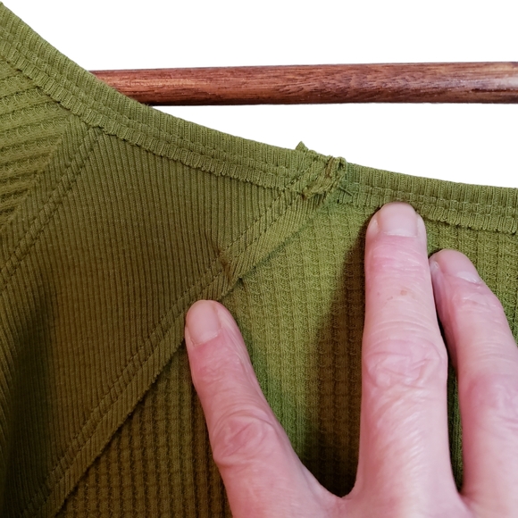 Free People Santa Clara Thermal Top New With Tags XS Ferngully Green - Picture 8 of 14